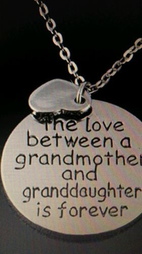 The Love Between a Grandmother and Granddaughter is Forever Pendant Necklace