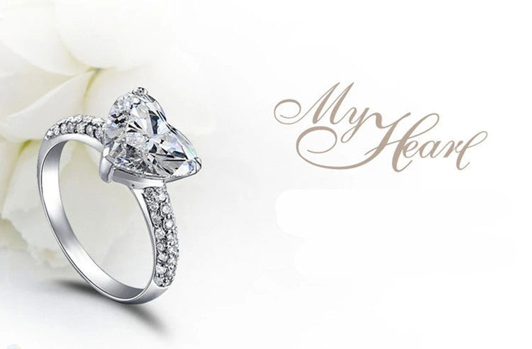 Luxurious Heart-Shaped Diamond Ring