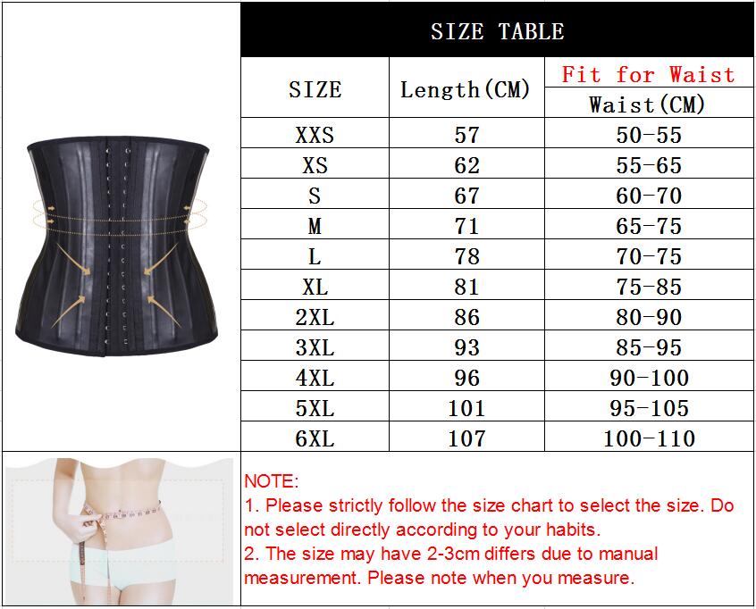 Latex Waist Trainer Corset Belly Slimming Underwear Belt Sheath Body Shaper Modeling Strap 25 Steel Boned Waist Cincher