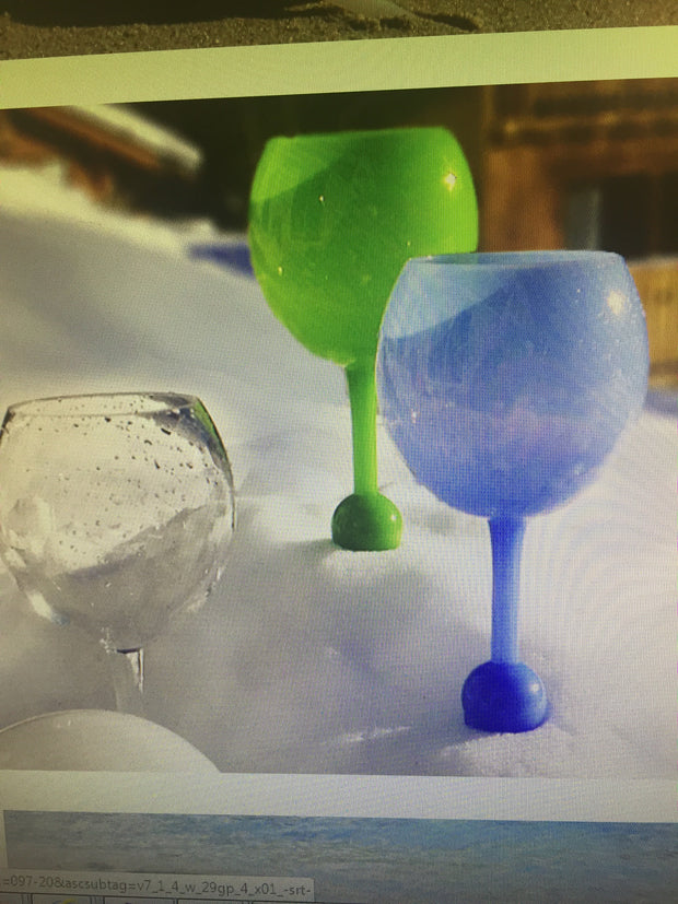Floating wine glass blue