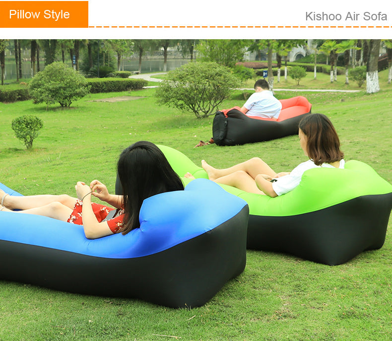 2019 New Outdoor lazy sofa sleeping bag portable folding rapid inflatable air sofa bag Adults Kids Beach Lounge blow-up lilo bed
