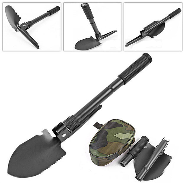 Outlife Multi-function Military Portable Folding Camping Shovel Survival Spade Trowel Dibble Pick Emergency Garden Outdoor Tool