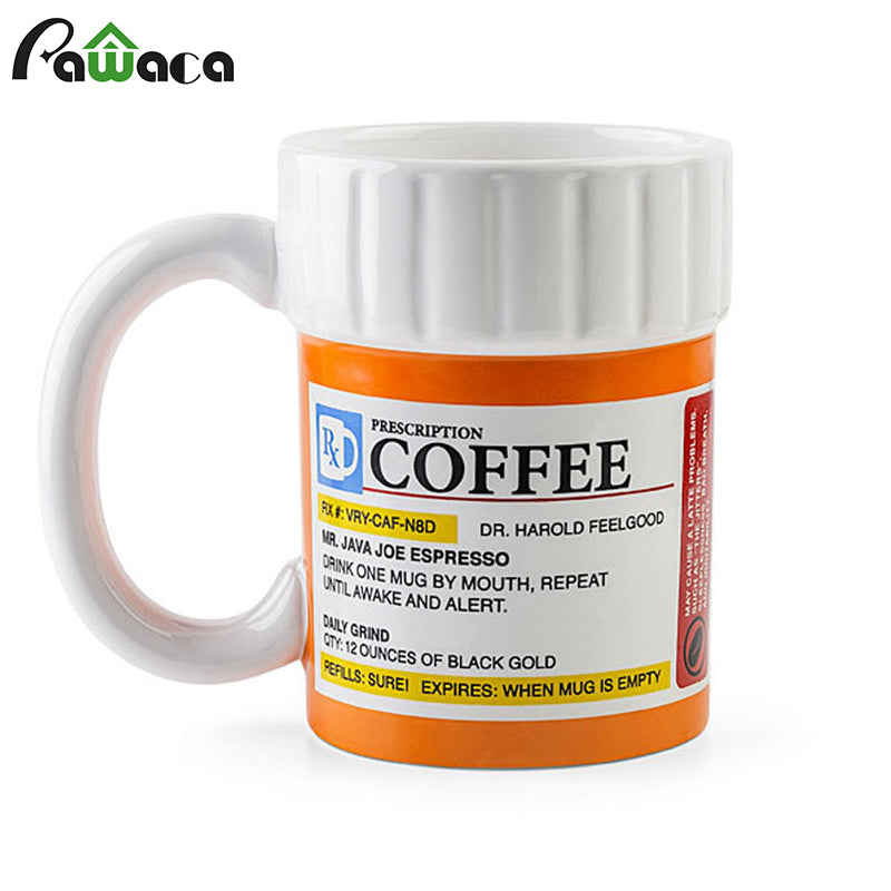 Creative Prescription Coffee Mug Ceramic Cup Milk Mug Water Drinking Cups Funny Gift for the Caffeine Lover
