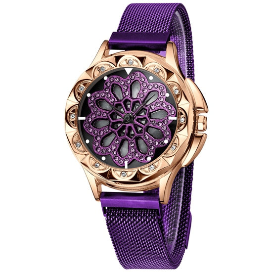 Luxury Lucky Clover Rotating Watch