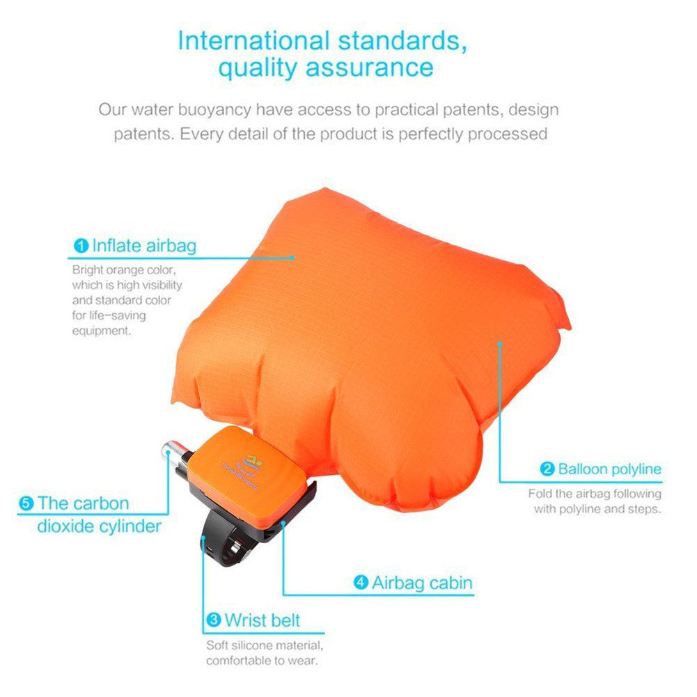 Anti Drowning Portable Lifesaving Bracelet Float Wristband With Co2 Cylinder Inflatable Bladder Outdoor Swim Surf Self Rescue
